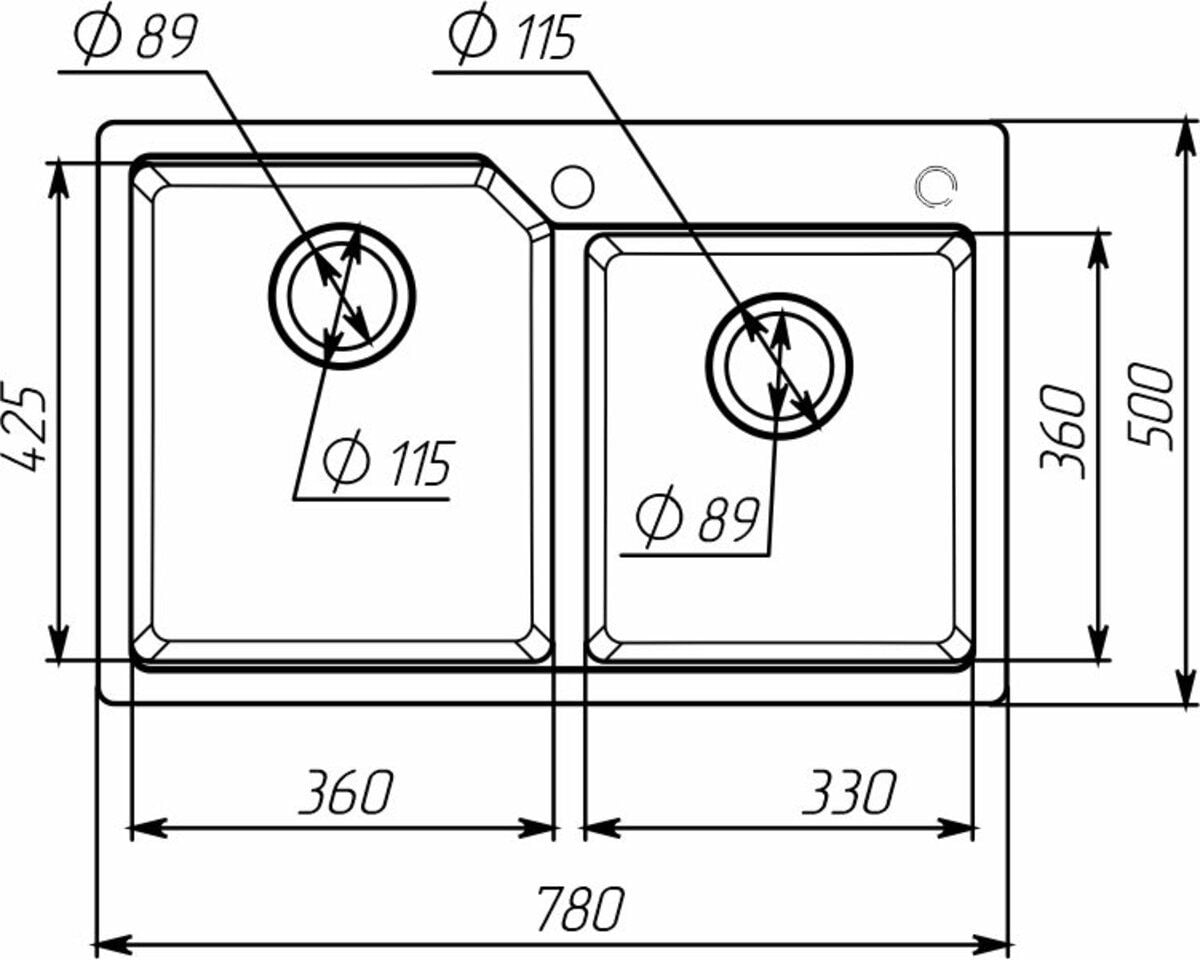 Мийка кухонна гранітна 7850 HARMONIA матова (Карамель) VALESO
