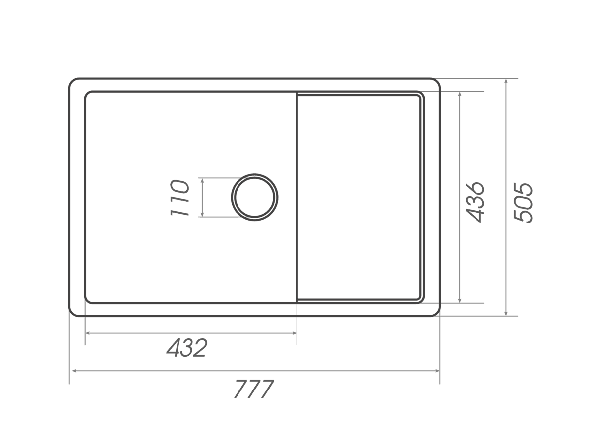 Мийка кухонна гранітна 7850 CUBE матова (Карамель) PLATINUM