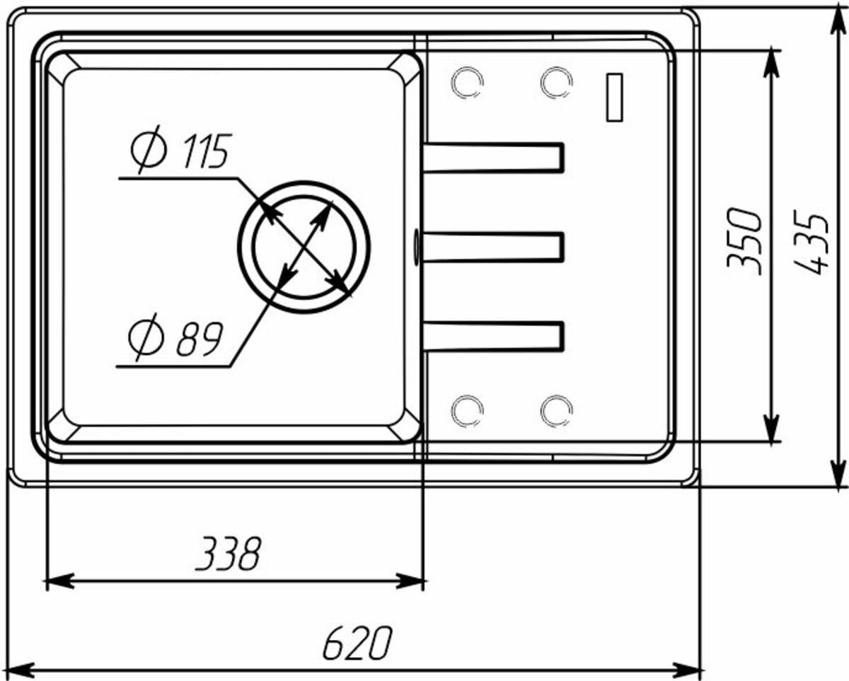 Мийка кухонна гранітна 6243 LIANA матова (Сафарі) PLATINUM