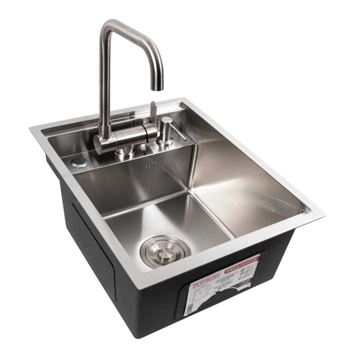 Мийка кухонна Handmade TZ 4050 прихована Satin Brash PLATINUM
