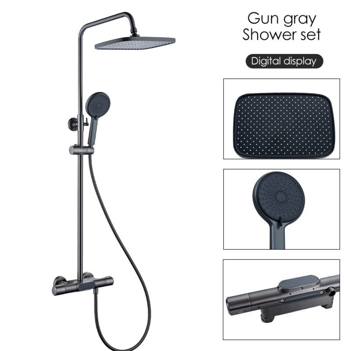 Душова система NES892 з термостатом PVD Black PLATINUM