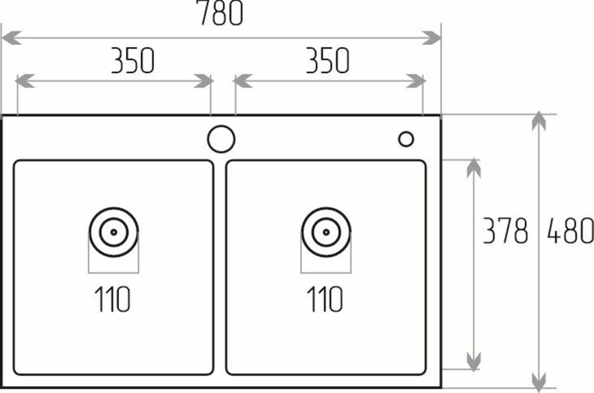 Мийка кухонна Handmade СМ 7848 (3,0\0,8) подвійна Satin Brash VALESO