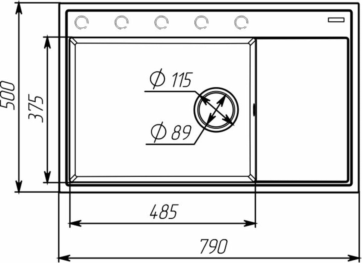 Мийка кухонна гранітна 7950 AZURIT матова (Топаз) VALESO