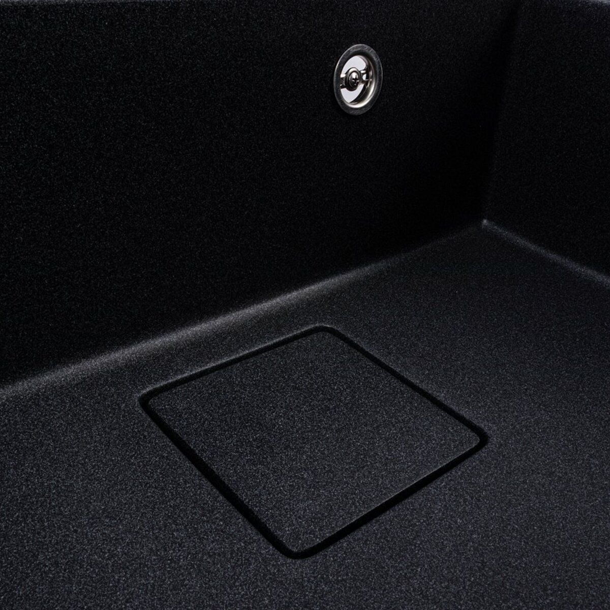 Мийка кухонна гранітна 6050 SHERLIT матова (Карбон) VALESO