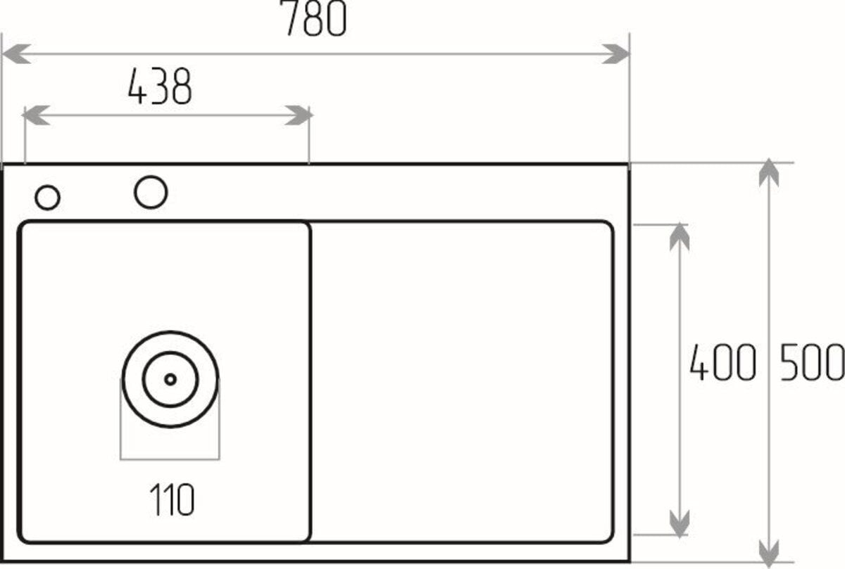 Мийка кухонна Handmade СМ 7850 L (3,0\0,8) Ліва PVD Black Decor VALESO
