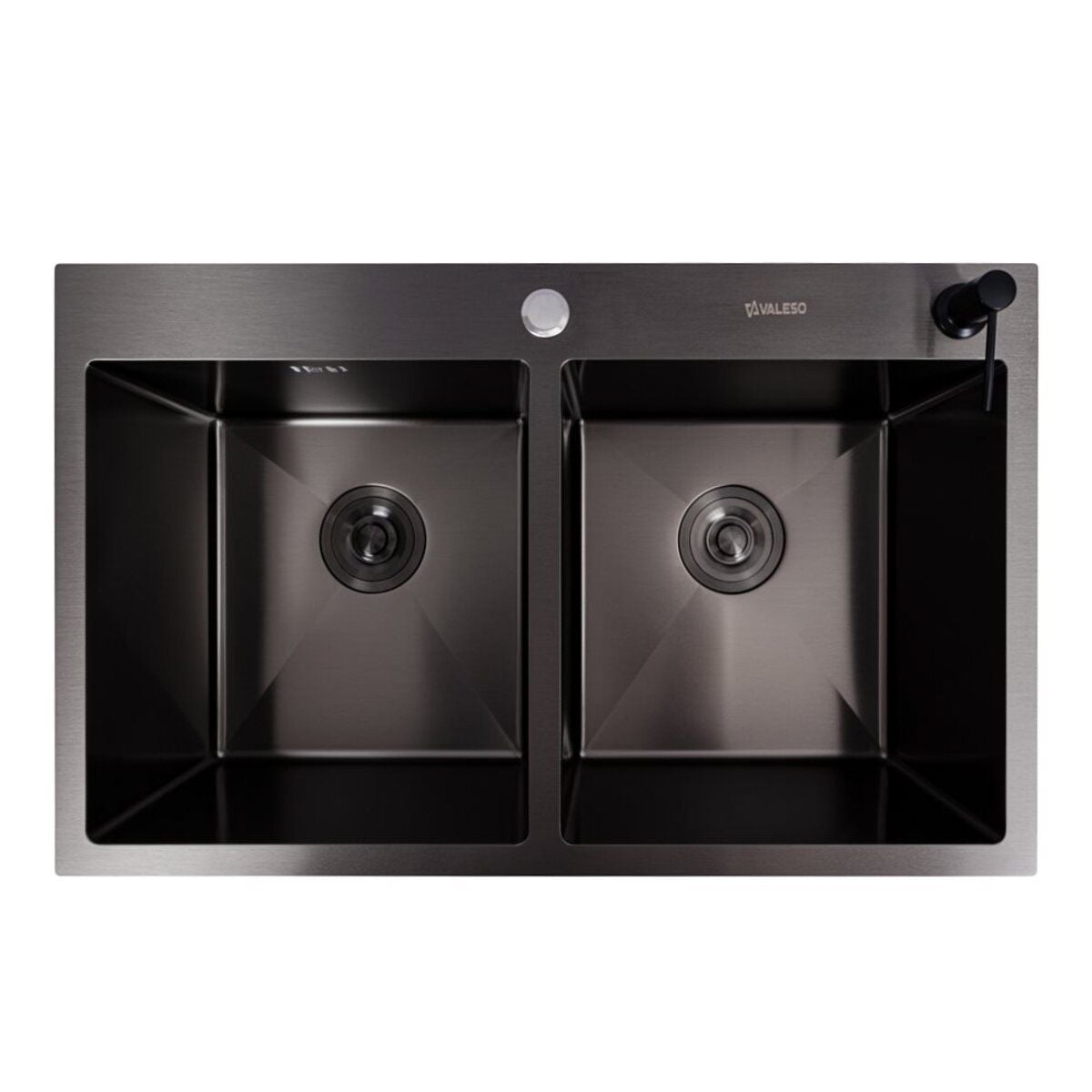 Мийка кухонна Handmade СМ 7848 (3,0\0,8) подвійна PVD Black Brash VALESO