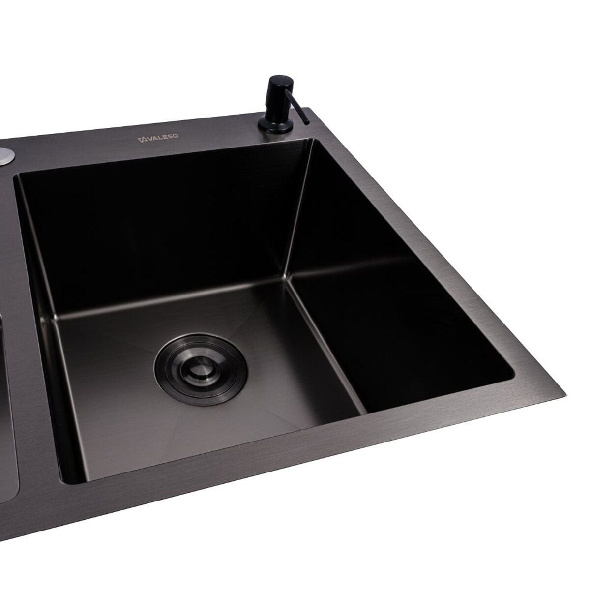 Мийка кухонна Handmade СМ 7848 (3,0\0,8) подвійна PVD Black Brash VALESO