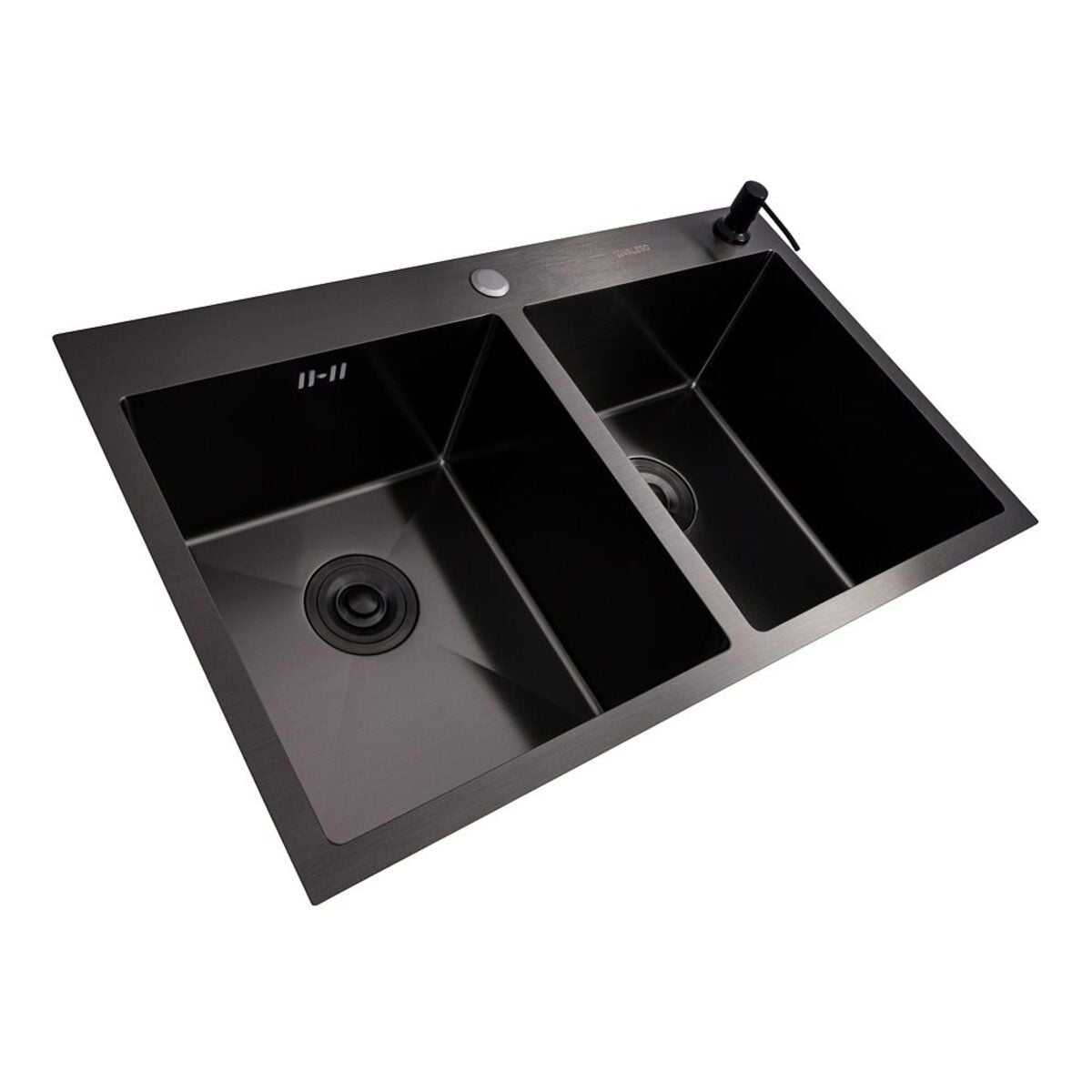 Мийка кухонна Handmade СМ 7848 (3,0\0,8) подвійна PVD Black Brash VALESO