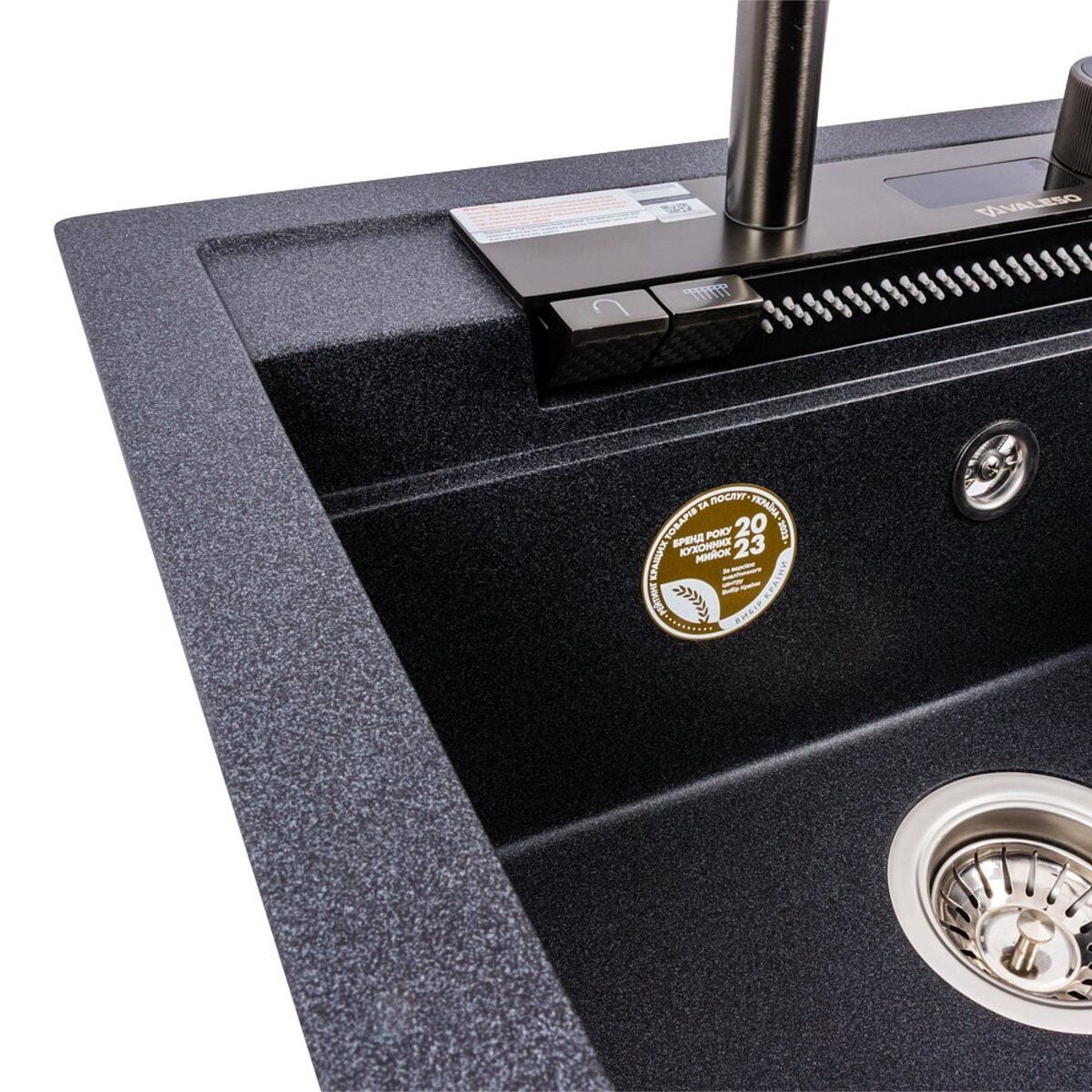 Мийка кухонна гранітна 5149 VIVA матова з змішувачем (Карбон) VALESO