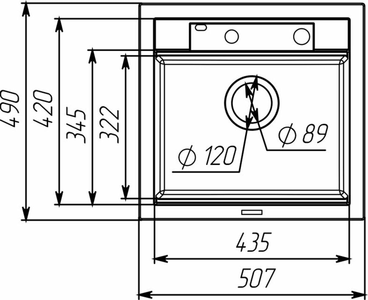 Мийка кухонна гранітна 5149 VIVA матова з змішувачем (Карбон) VALESO
