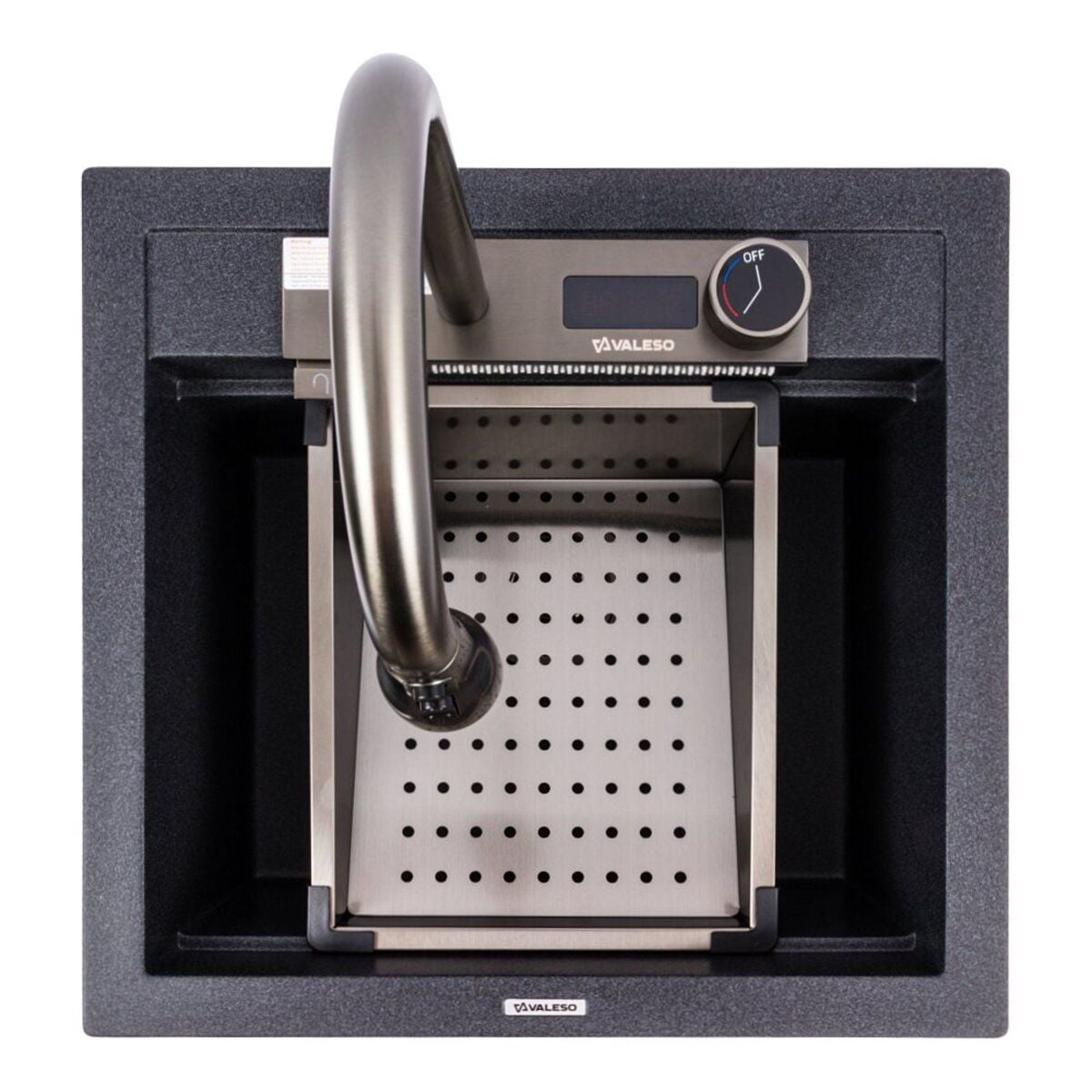 Мийка кухонна гранітна 5149 VIVA матова з змішувачем (Карбон) VALESO