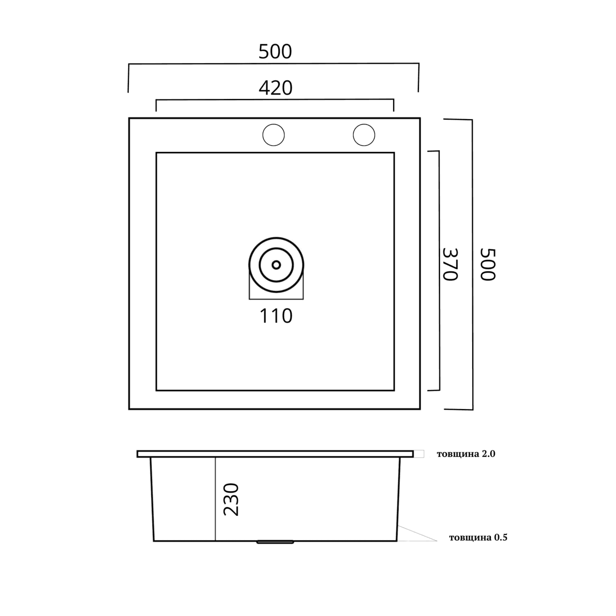 Мийка кухонна Handmade 5050 (2,5\0,5) Satin Brash VALESO