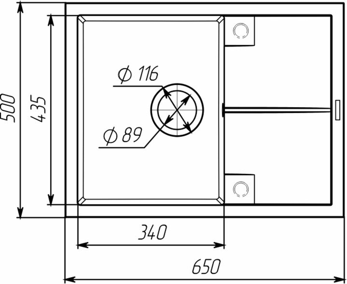 Мийка кухонна гранітна 6550 CRIPTA матова (Сафарі) VALESO