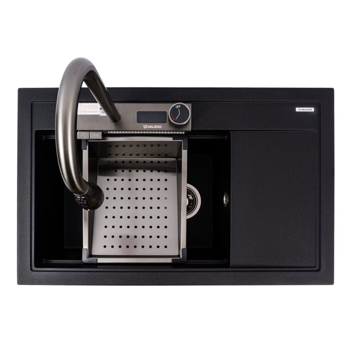 Мийка кухонна гранітна 7950 ATRUM матова (Карбон) VALESO