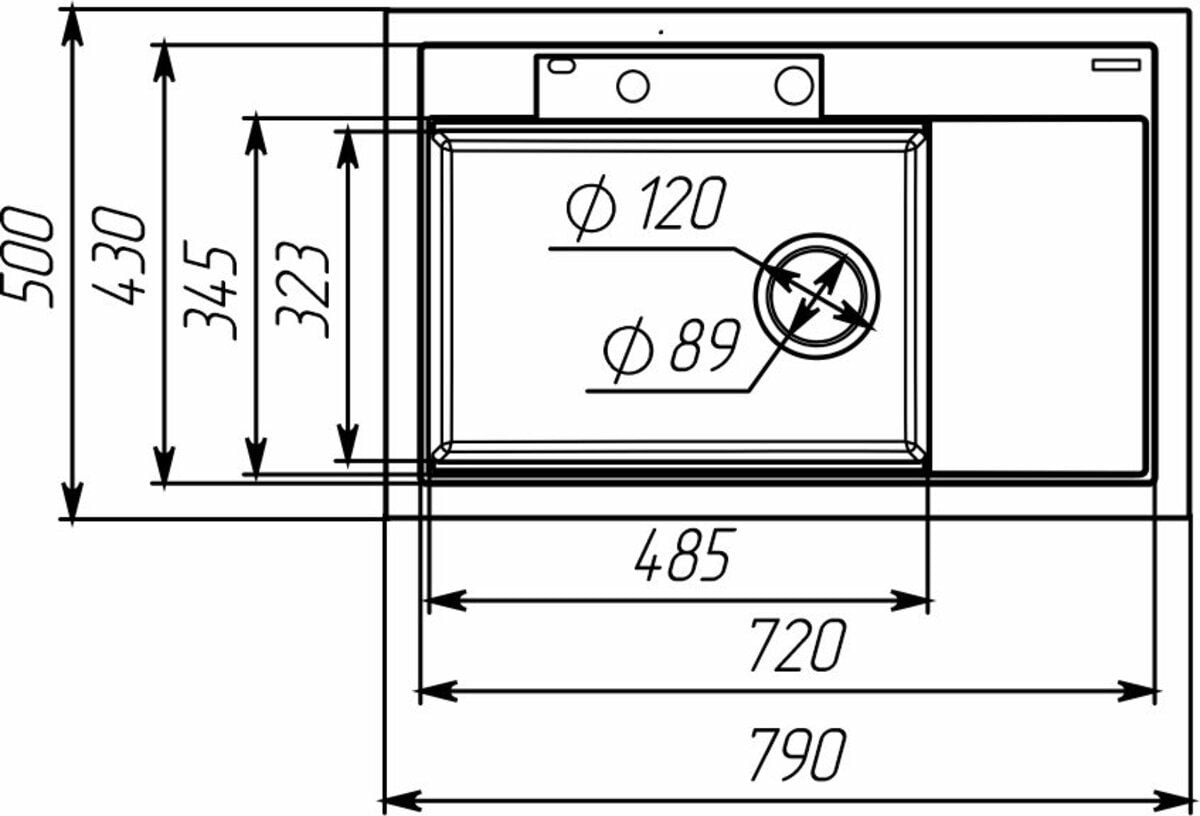 Мийка кухонна гранітна 7950 ATRUM матова (Карбон) VALESO